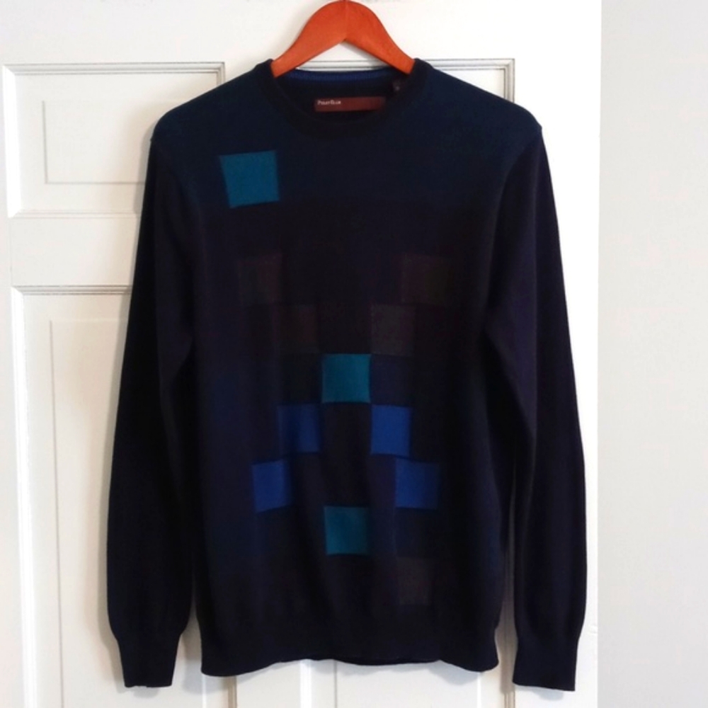 💙Perry Ellis💙 - Blue Principles Block Pattern Crewneck Sweater